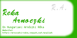 reka arnoczki business card